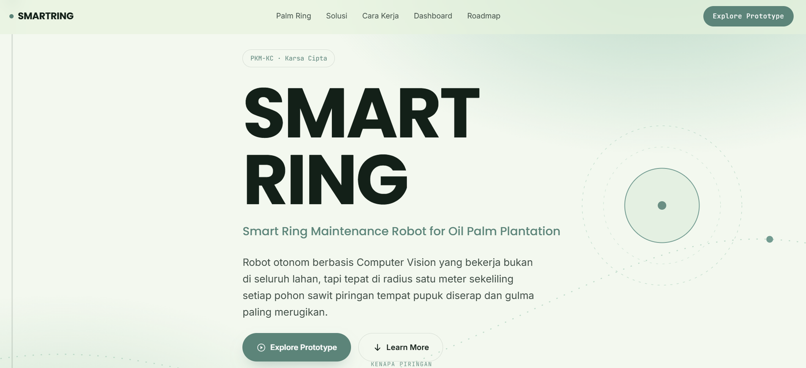 SmartRing: Autonomous Robot & Dashboard System for Oil Palm Plantation (PKM-KC)